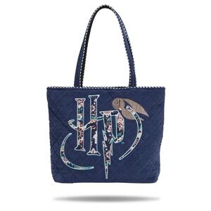 Vera Bradley Home to Hogwarts Harry Potter tote navy blue corduroy large actual